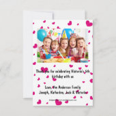 ピンクハートの写真 - 3x5 ありがとう フラットカード サンキューカード (裏面)