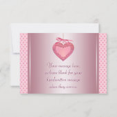 ピンクハートの感謝カード サンキューカード (裏面)