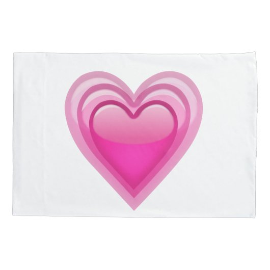 ピンクハートの拡大 – 絵文字 枕カバー (裏面)