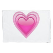 ピンクハートの拡大 – 絵文字 枕カバー (正面)