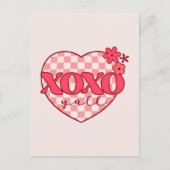 ピンクハートのXoxo ハグ&キス ポストカード (正面)