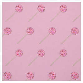 ピンクハートふりかけバレンタインズケーキポップ・アートのグルメ ファブリック