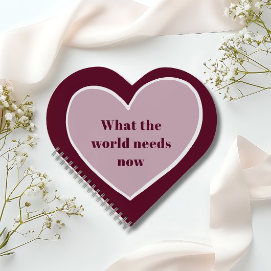 ピンクハートやる気を起こさせる引用文マルーン ノートブック