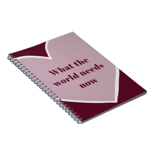 ピンクハートやる気を起こさせる引用文マルーン ノートブック (右側)