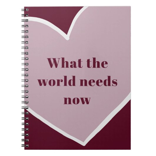 ピンクハートやる気を起こさせる引用文マルーン ノートブック (正面)