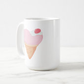 ピンクハートアイスクリーム コーヒーマグカップ (正面左)