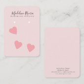 ピンクハートアーティザンイヤリングディスプレイカード コーリングカード (正面/裏面)