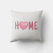 ピンクハートインホーム文字 クッション (裏面)