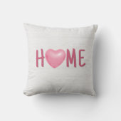 ピンクハートインホーム文字 クッション (正面)