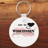 ピンクハートウィスコンシン キーホルダー (正面)