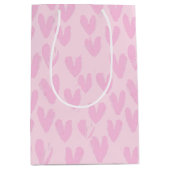 ピンクハートオンピンク ミディアムペーパーバッグ (正面)