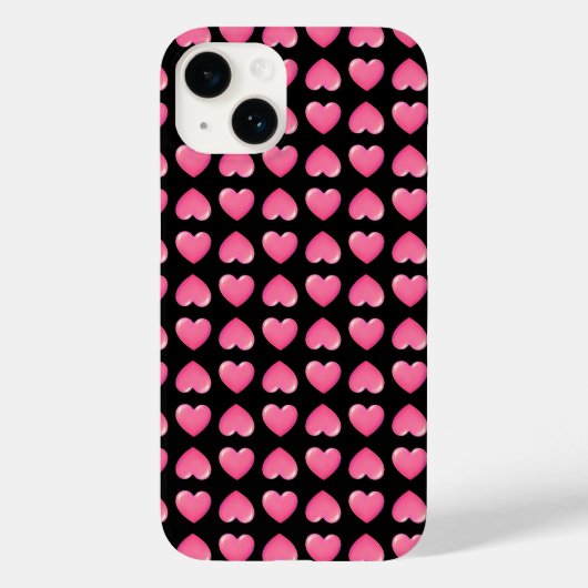 ピンクハートオンブラック Case-Mate iPhoneケース (裏面)