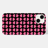 ピンクハートオンブラック Case-Mate iPhoneケース (裏面 (横))