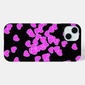 ピンクハートオンブラックiPhoneカバー Case-Mate iPhoneケース (裏面 (横))