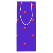 ピンクハートオン紫 |バレンタインデー ワインギフトバッグ (裏面)