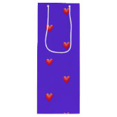 ピンクハートオン紫 |バレンタインデー ワインギフトバッグ (正面)