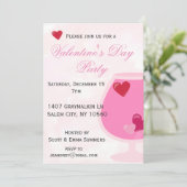 ピンクハートカクテルバレンタインデーパーティー 招待状 (スタンド正面)