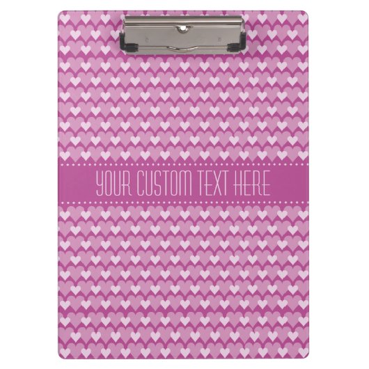 ピンクハートカスタムメッセージボード クリップボード (正面)