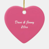 ピンクハートカップケーキブライダルベビーシャワーお祝い セラミックオーナメント (裏面)