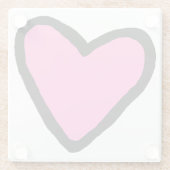 ピンクハートガラスコースター ガラスコースター (裏面)