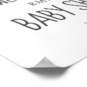 ピンクハートガールベビーシャワー歓迎サイン ポスター (角)