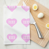 ピンクハートキスザ調理師 キッチンタオル (四つ折り)
