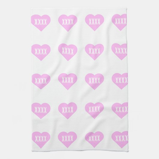 ピンクハートキスザ調理師 キッチンタオル (縦)