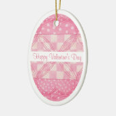 ピンクハートキルトバレンタインセラミックオーバルオーナメント セラミックオーナメント (左)
