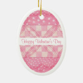 ピンクハートキルトバレンタインセラミックオーバルオーナメント セラミックオーナメント (裏面)