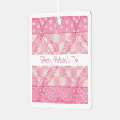 ピンクハートキルトバレンタインメタルスクエアオーナメント メタルオーナメント (正面左)