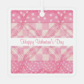 ピンクハートキルトバレンタインメタルスクエアオーナメント メタルオーナメント (裏面)