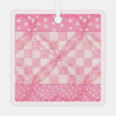 ピンクハートキルトメタルスクエアオーナメント/ピンク メタルオーナメント (裏面)