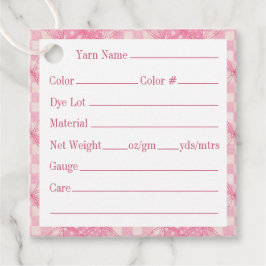 ピンクハートキルト2"スクエアヤーンラベル フェイバータグ