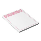 ピンクハートキルト5.5"X6"メモ帳 ノートパッド (アングル)