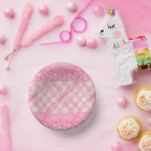 ピンクハートキルト7"紙丼 ペーパーボウル (パーティー)