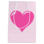 ピンクハートギフトバッグ - カスタマイズ可能 ミディアムペーパーバッグ (裏面)