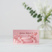 ピンクハートギフトボックス名刺 名刺 (スタンド正面)