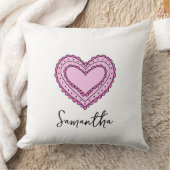 ピンクハートクッション、名前をカスタムするクッション、ソファ クッション (ブランケット)