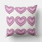 ピンクハートクッション、名前をカスタムするクッション、ソファ クッション (裏面)