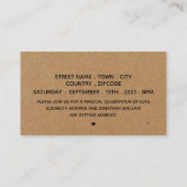 ピンクハートクラフト婚約パーティー招待状チケット エンクロージャーカード (裏面)