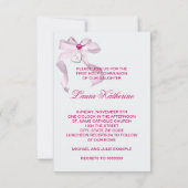 ピンクハートクロスガールズピンク第1聖餐式 招待状 (裏面)