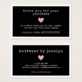 ピンクハートクーポンコード小規模企業 (正面&裏面)