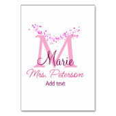 ピンクハートグリッターモノグラム先生ミセスモダンギ テーブルナンバー (裏面)