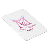 ピンクハートグリッターモノグラム先生ミセスモダンギ マグネット (右側)