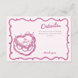 ピンクハートコケットさくらんぼケーキ詳細インサート エンクロージャーカード