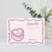 ピンクハートコケットさくらんぼケーキ詳細インサート エンクロージャーカード (スタンド正面)