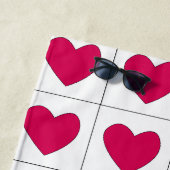 ピンクハートサマーバレンタインデー ビーチタオル (インサイチュ)