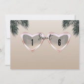 ピンクハートサングラスシック甘い16プールパーティー 招待状 (裏面)