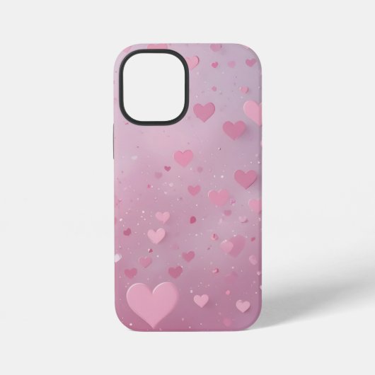 ピンクハートシャワー iPhoneケース (裏面)