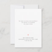 ピンクハートシンプルスクリプトビジネスロゴ サンキューカード (裏面)